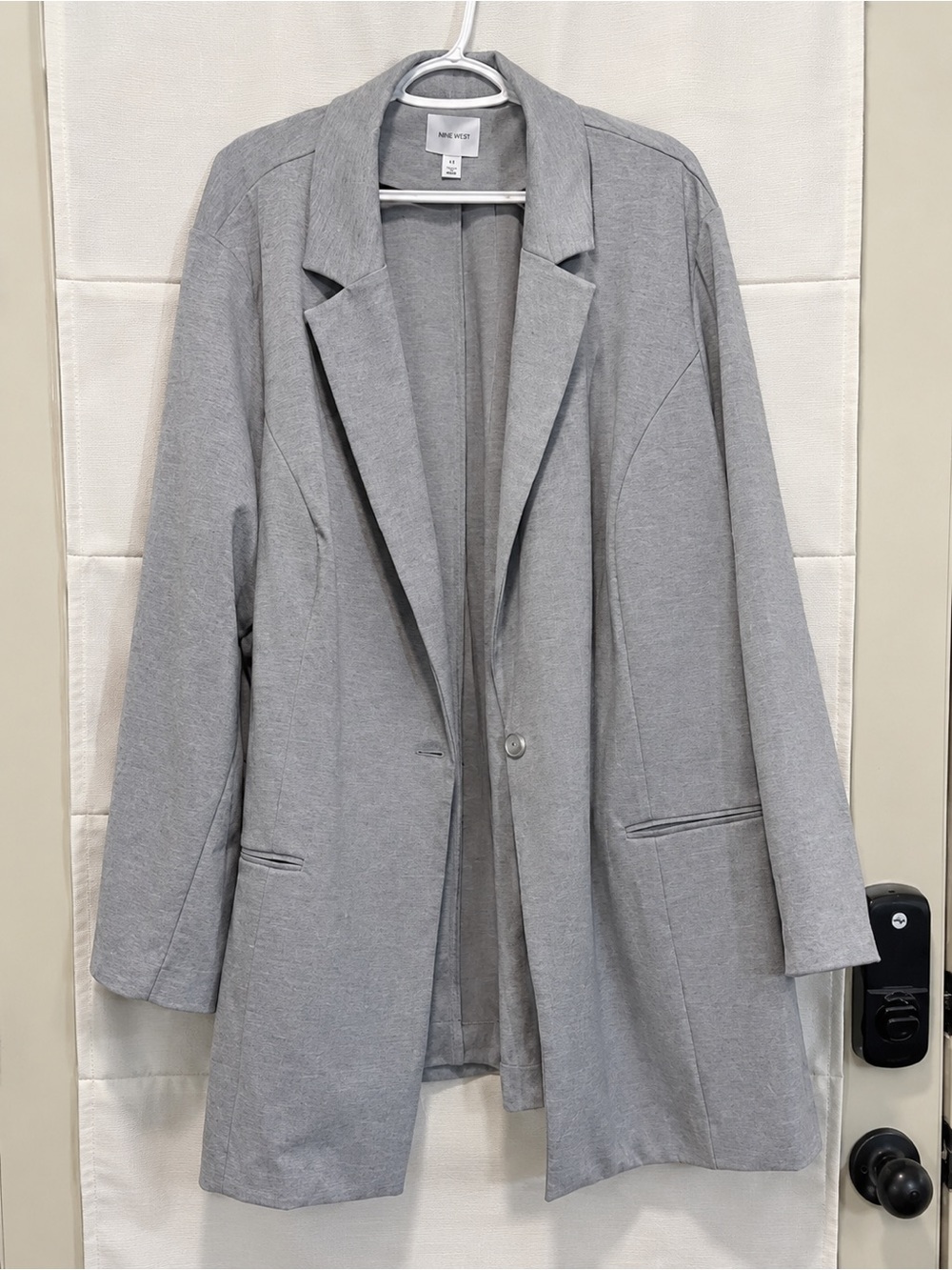 NWT Nine West Gray Blazer Plus Size 4X Relaxed Lightweight Office